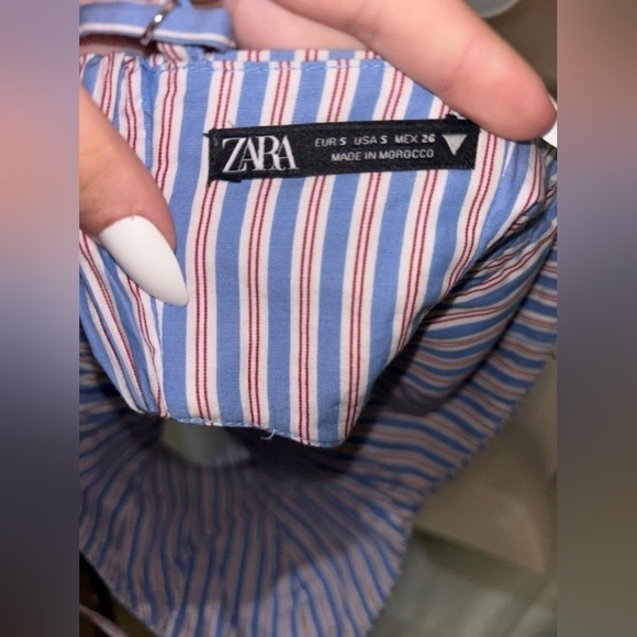 Zara Striped Structured Crop Top, Size Small - Picture 3 of 3